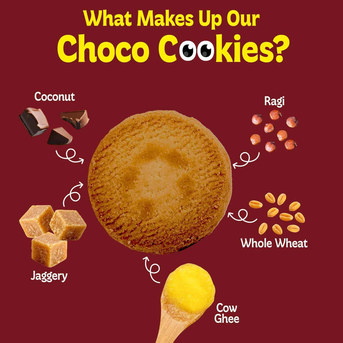 Cookies | Choco Multigrain Cookies  - Nutritious Snack for Kids - Refined Sugar Free, No Stabilizers, No Emulsifiers, No Artificial Flavors &amp;amp; No Preservatives  - Bebe Burp- 150gm