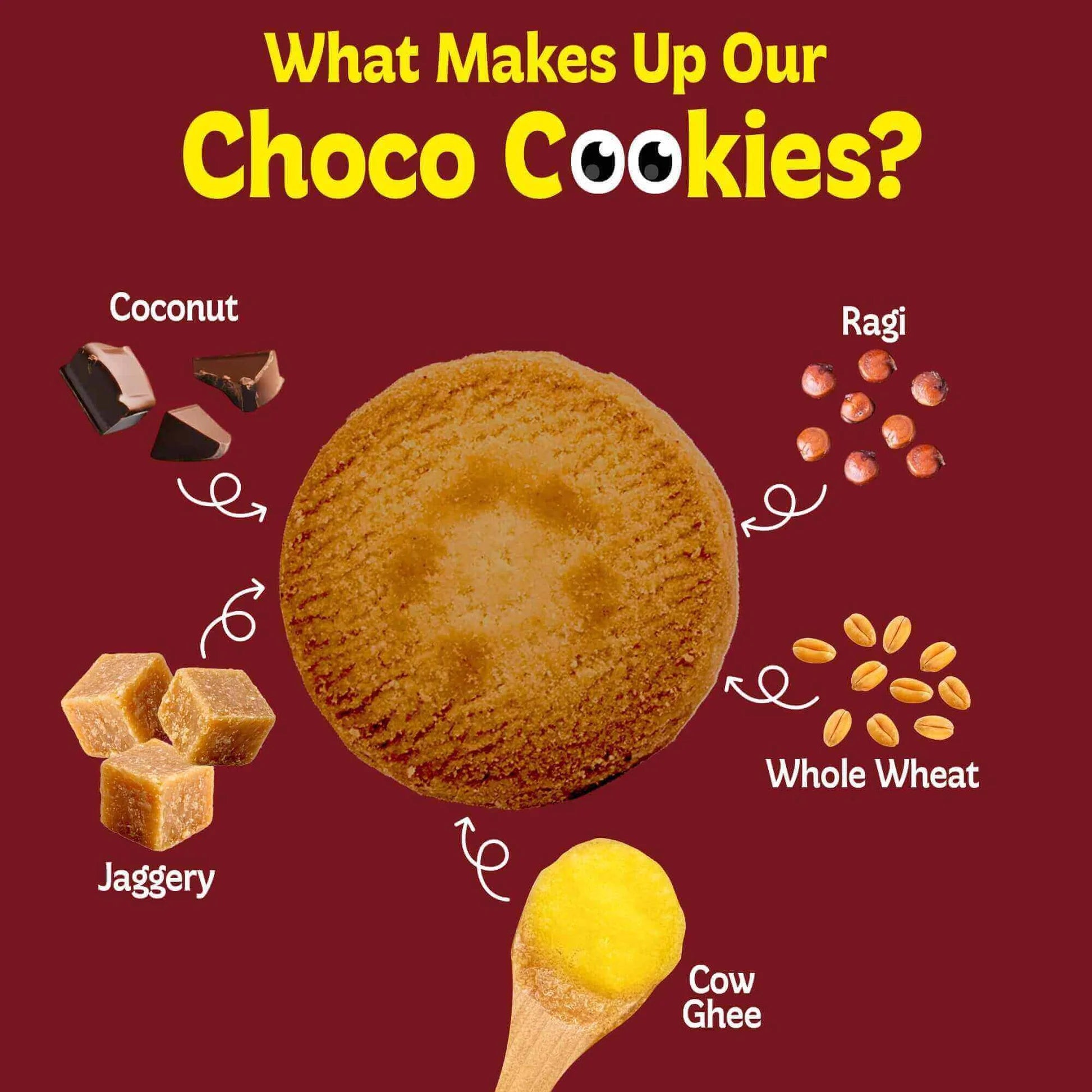 Cookies | Choco Multigrain Cookies  - Nutritious Snack for Kids - Refined Sugar Free, No Stabilizers, No Emulsifiers, No Artificial Flavors &amp;amp; No Preservatives  - Bebe Burp- 150gm