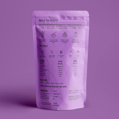 Chocolate Energy Powder Made With Dates, Whey &amp;amp; Cocoa - Vegan, No Added Sugar, High Fibre &amp;amp; Rich In Iron - Brawny Bear - 250gm