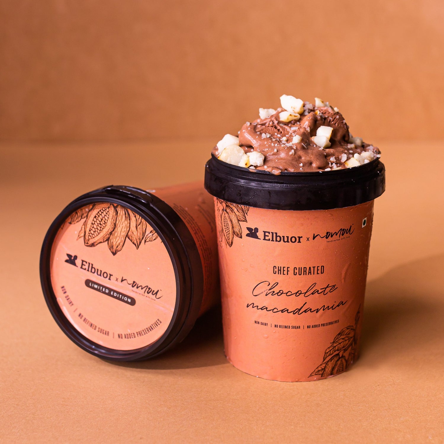 Gelato | Chocolate Macadamia Ice Cream – Chef Curated - Vegan, Diabetic Friendly &amp;amp; Non Dairy – Nomou – 500ml