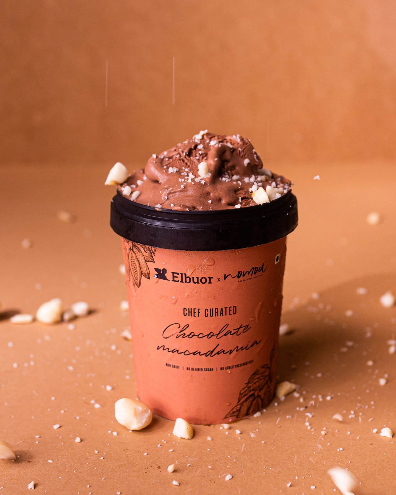 Gelato | Chocolate Macadamia Ice Cream – Chef Curated - Vegan, Diabetic Friendly &amp;amp; Non Dairy – Nomou – 500ml