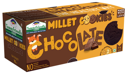Millet Cookies | Chocolate – Gluten Free, No Added Sugar, Maida, Hydrogenated Fat &amp;amp; No Added Artificial Flavors – Tummy Friendly – 75gm