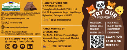 Millet Cookies | Chocolate – Gluten Free, No Added Sugar, Maida, Hydrogenated Fat &amp;amp; No Added Artificial Flavors – Tummy Friendly – 75gm