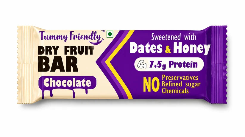 Bar | Chocolate Dry Fruit Bar(7.8 gm Protein) Nuts &amp; Seeds - Sweetened With Dates &amp; Honey –No Preservatives, No Maida , Sugar Free– Tummy Friendly– 35gm