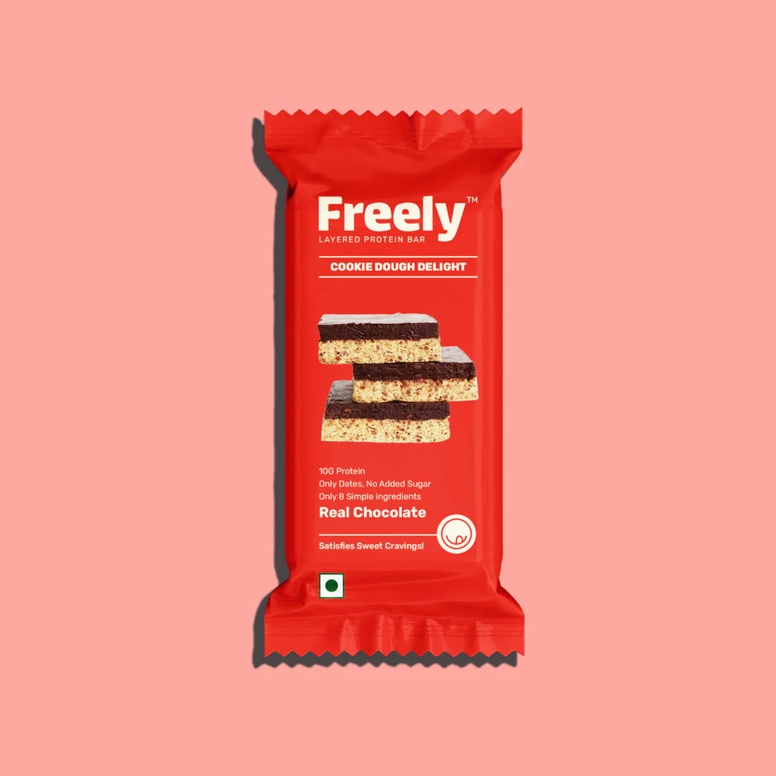 Chocolate Bar | Cookie Dough Delight (Protein Bar) – 10g Protein – Real Chocolate – No Added Artificial Preservatives & No Added Sugar – Freely – 42gm
