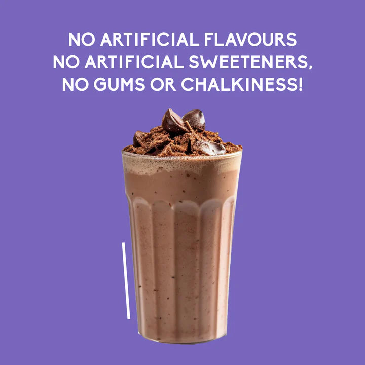 Chocolate Milkshake - Smooth Clean Plant Protein- 21 g Protein- Vegan , Gluten Free - Supports Muscle Growth, Help Avoid Bloat- No Artificial Flavours &amp; Sweeteners, No Gums, No Chalkiness - Pink Harvest – 37 gm