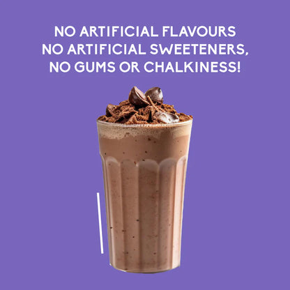 Chocolate Milkshake - Smooth Clean Plant Protein- 21 g Protein- Vegan , Gluten Free - Supports Muscle Growth, Help Avoid Bloat- No Artificial Flavours &amp; Sweeteners, No Gums, No Chalkiness - Pink Harvest – 37 gm