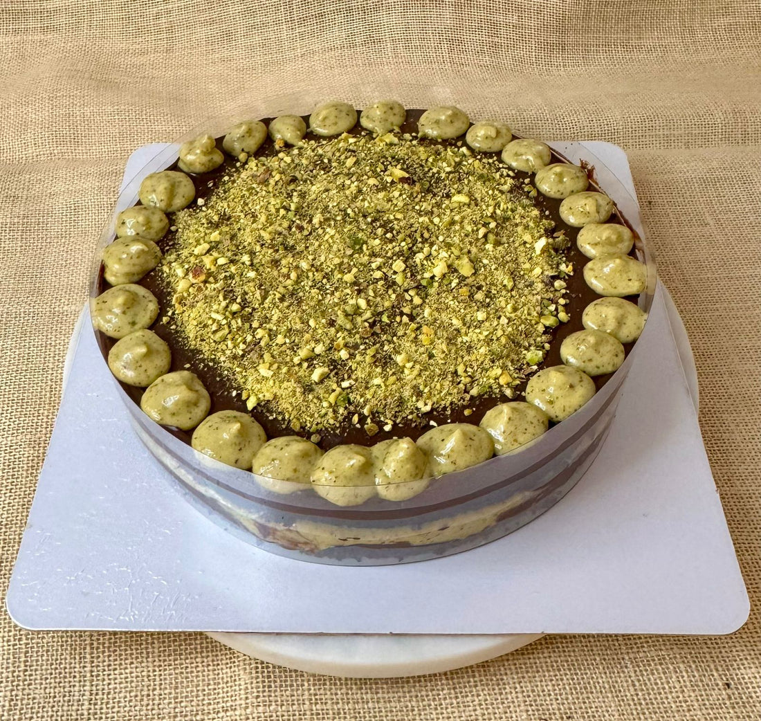 Cake | Chocolate Pistachio Cake - Vegan, Gluten Free, No Artificial Flavours &amp; Refined Sugar Free - Nature’s Soul - 800gm