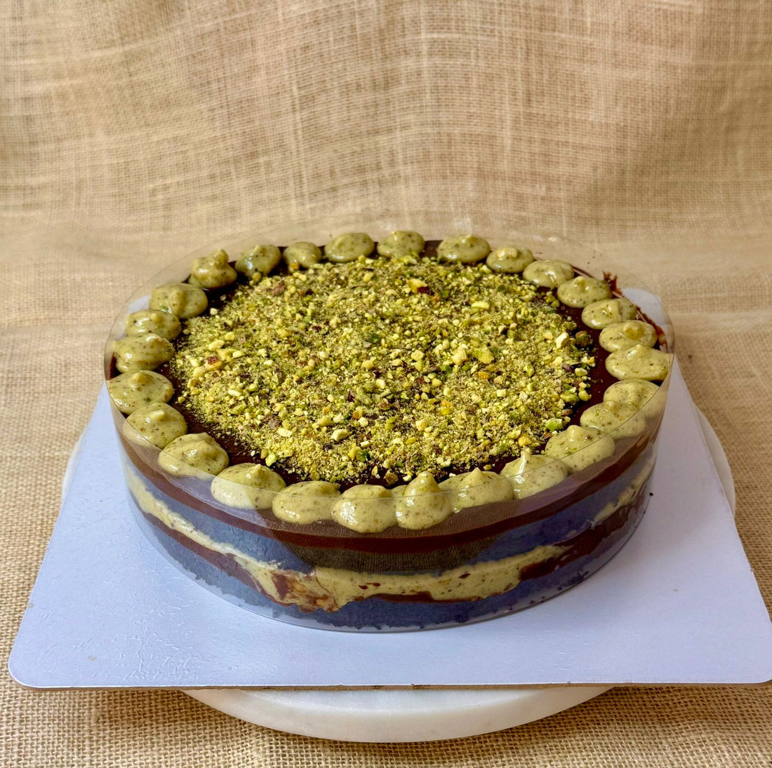 Cake | Chocolate Pistachio Cake - Vegan, Gluten Free, No Artificial Flavours &amp; Refined Sugar Free - Nature’s Soul - 800gm