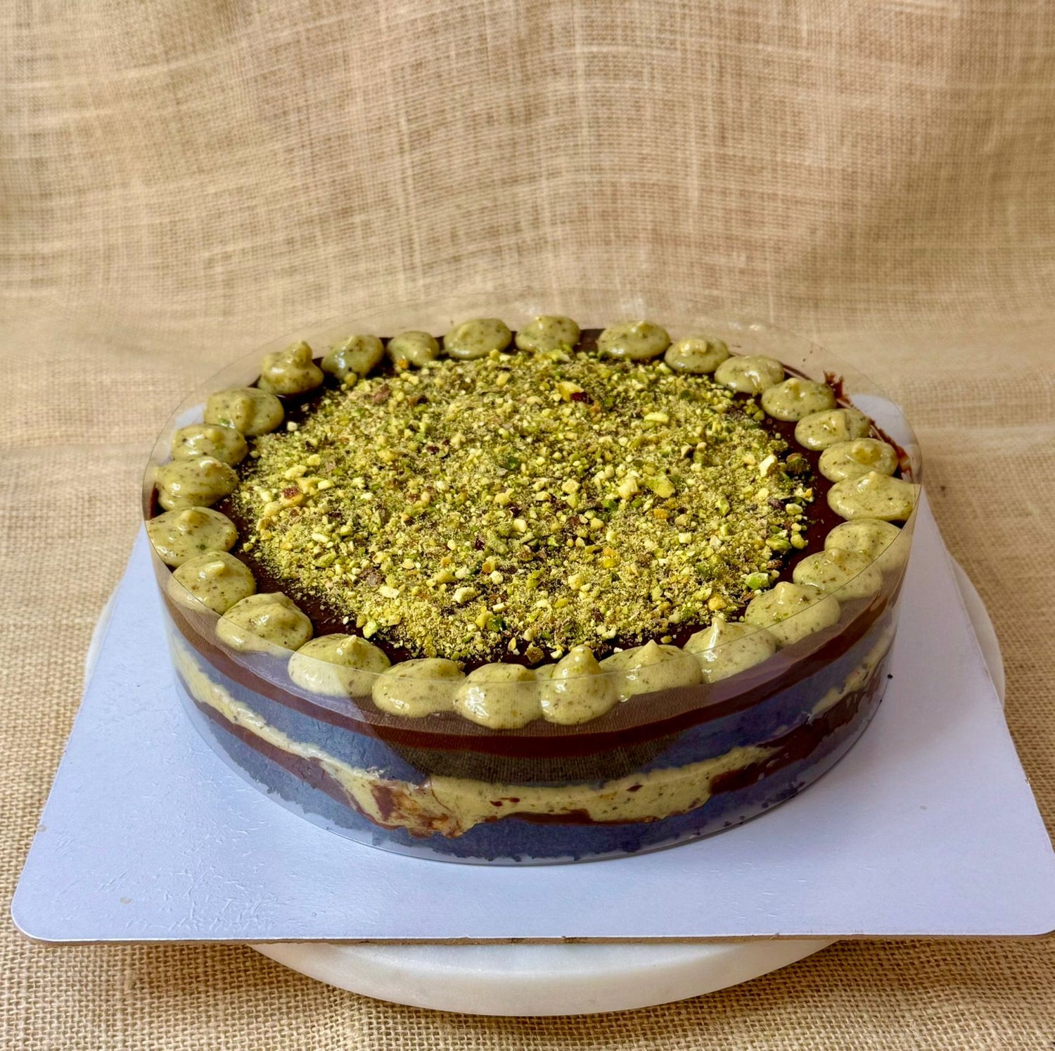 Cake | Chocolate Pistachio Cake - Vegan, Gluten Free, No Artificial Flavours &amp; Refined Sugar Free - Nature’s Soul - 800gm