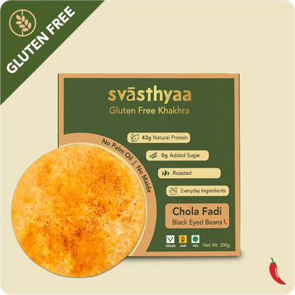 Khakhra | Chola Fodi (Black Eyed Beans)- 43g Natural Protein - High Protein Khakhra - Roasted - Vegan, Gluten Free, Jain Friendly, No Maida &amp;amp; No Added Palm Oil – Svasthyaa – 200gm