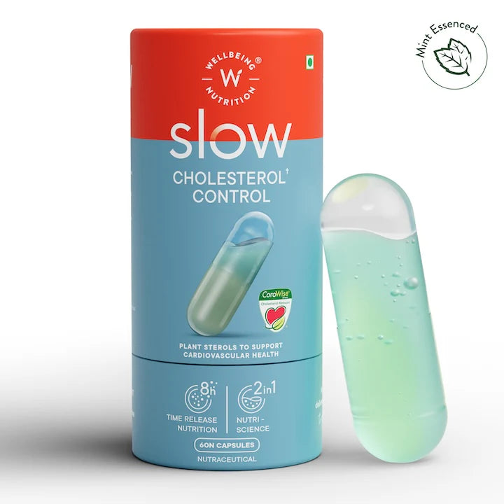 Cholesterol Control | Slow - Plant Sterols To Support Cardiovascular Health - Wellbeing Nutrition - 60 Capsules