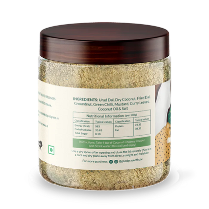 Chutney Powder | (Pudina Coconut) - Classic Recipe - Natural - Vegan, No Added Preservatives &amp;amp; No Additives - Good Graze - 125gm