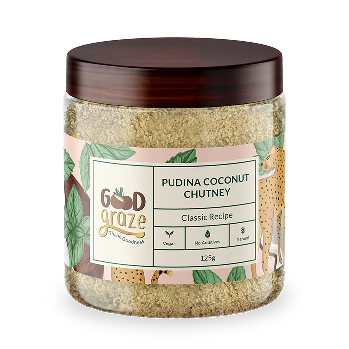 Chutney Powder | (Pudina Coconut) - Classic Recipe - Natural - Vegan, No Added Preservatives &amp;amp; No Additives - Good Graze - 125gm