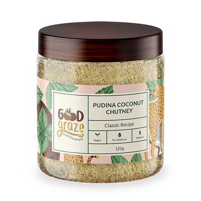 Chutney Powder | (Pudina Coconut) - Classic Recipe - Natural - Vegan, No Added Preservatives &amp;amp; No Additives - Good Graze - 125gm