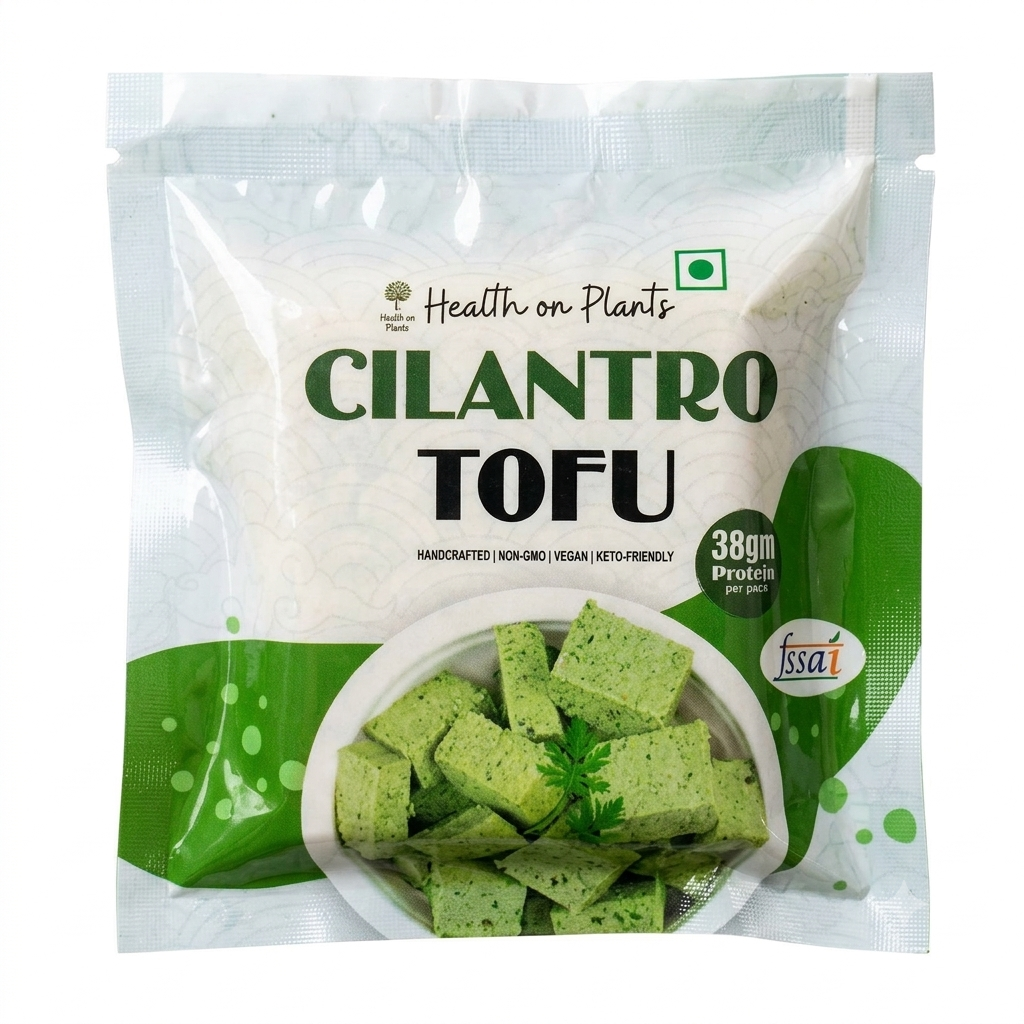Tofu | Cilantro Tofu - 38gm Protein - Vegan, Keto Friendly &amp; Non Gmo - Health on Plants - 200gm