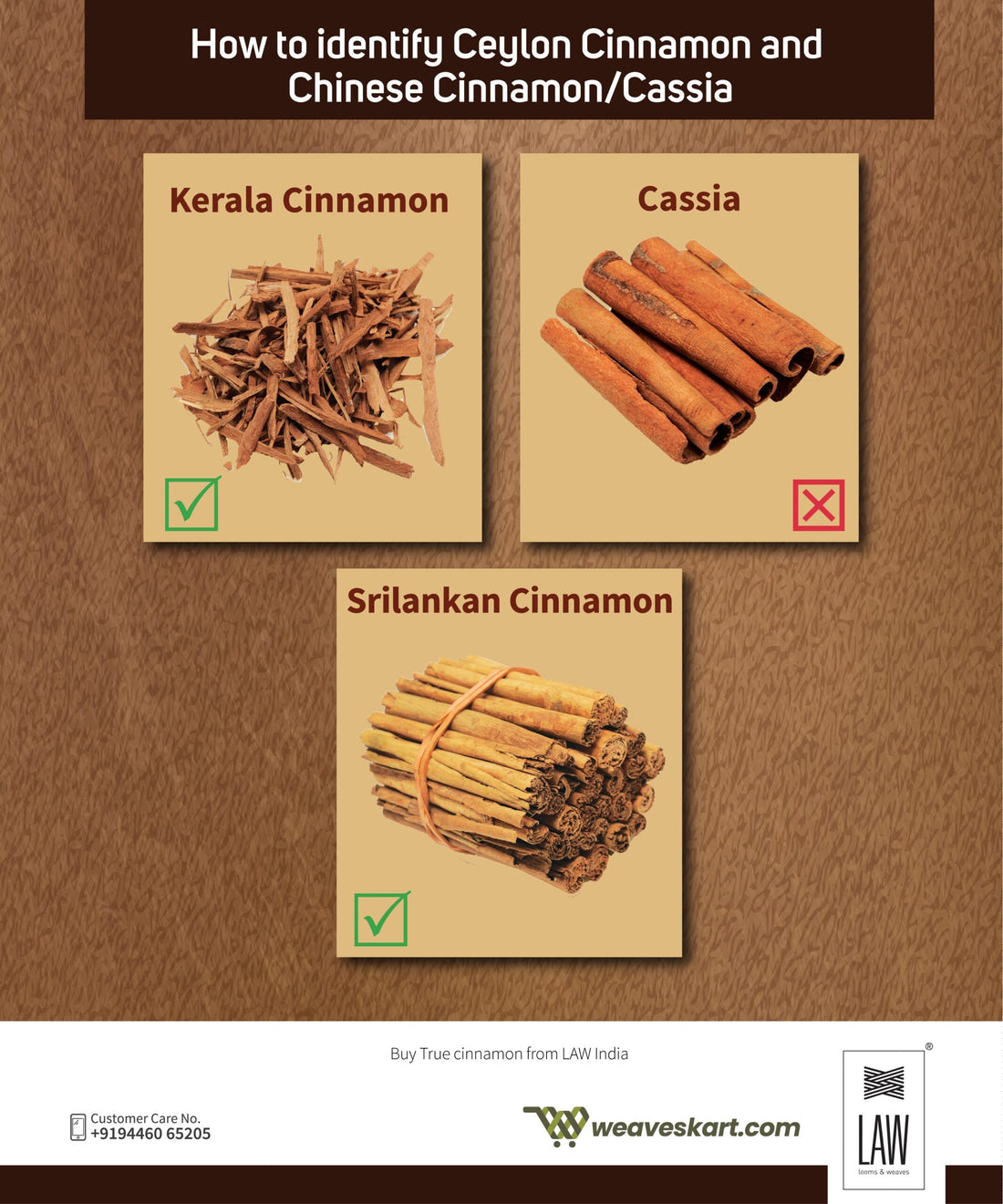 Cinnamon Stick | Sri Lankan - No Artificial Colour, No Additives &amp;amp; No Preservative – Looms And Weaves – 100gm