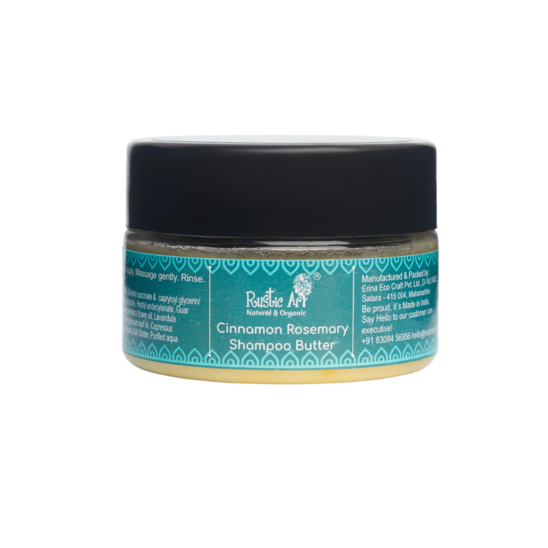 Shampoo | Cinnamon Rosemary Shampoo Butter - Itchy Scalp - All Hair Types - Rustic Art - 100gm