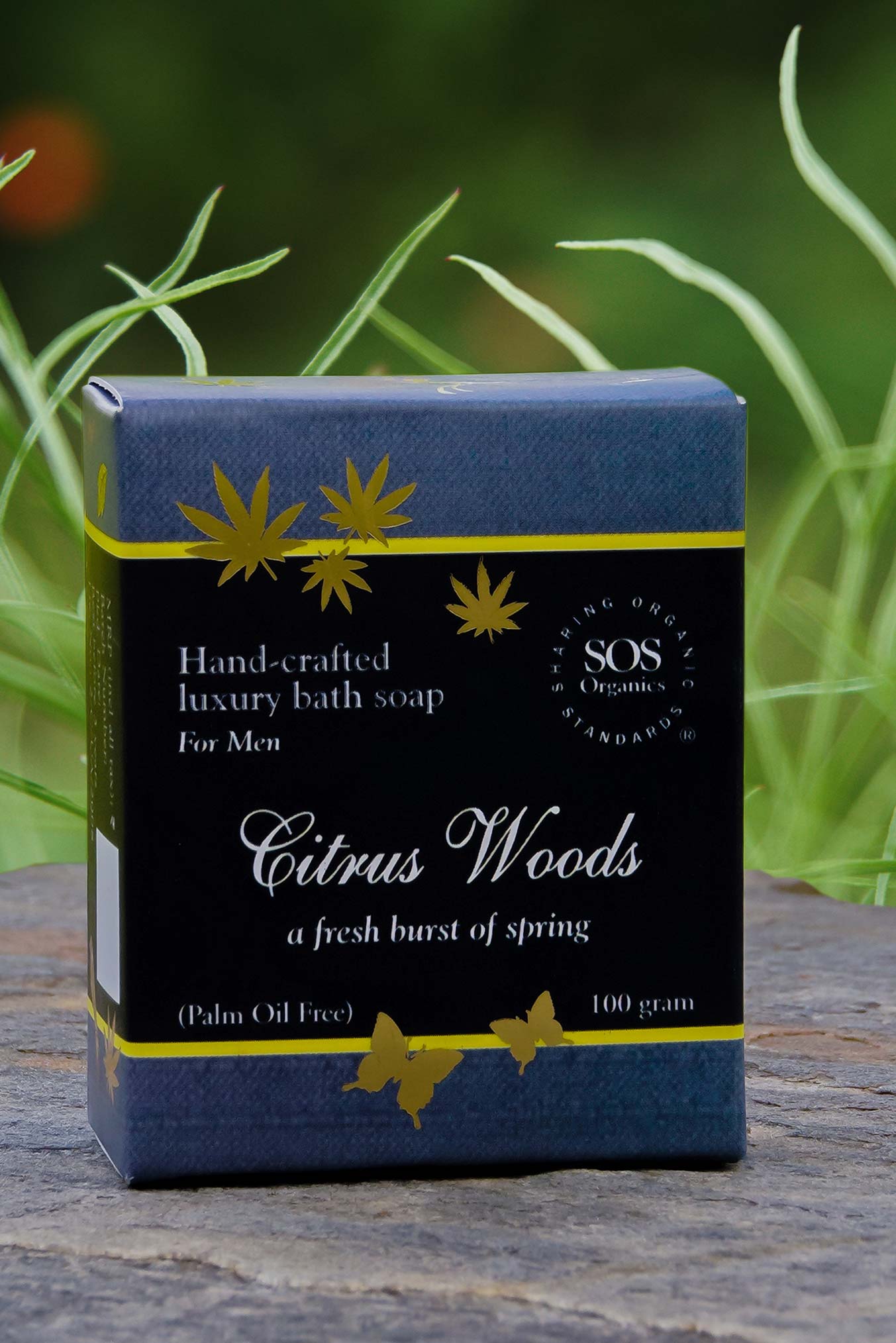 Citrus Wood Luxury Bath Soap – Palm Oil Free - SOS Organics – 100gm