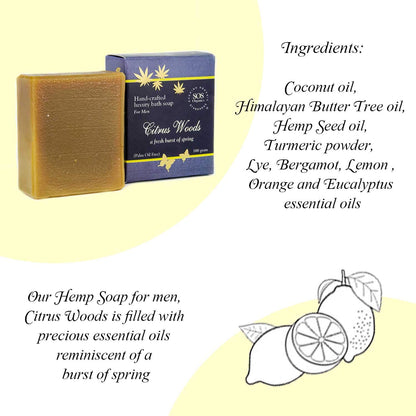 Citrus Wood Luxury Bath Soap – Palm Oil Free - SOS Organics – 100gm
