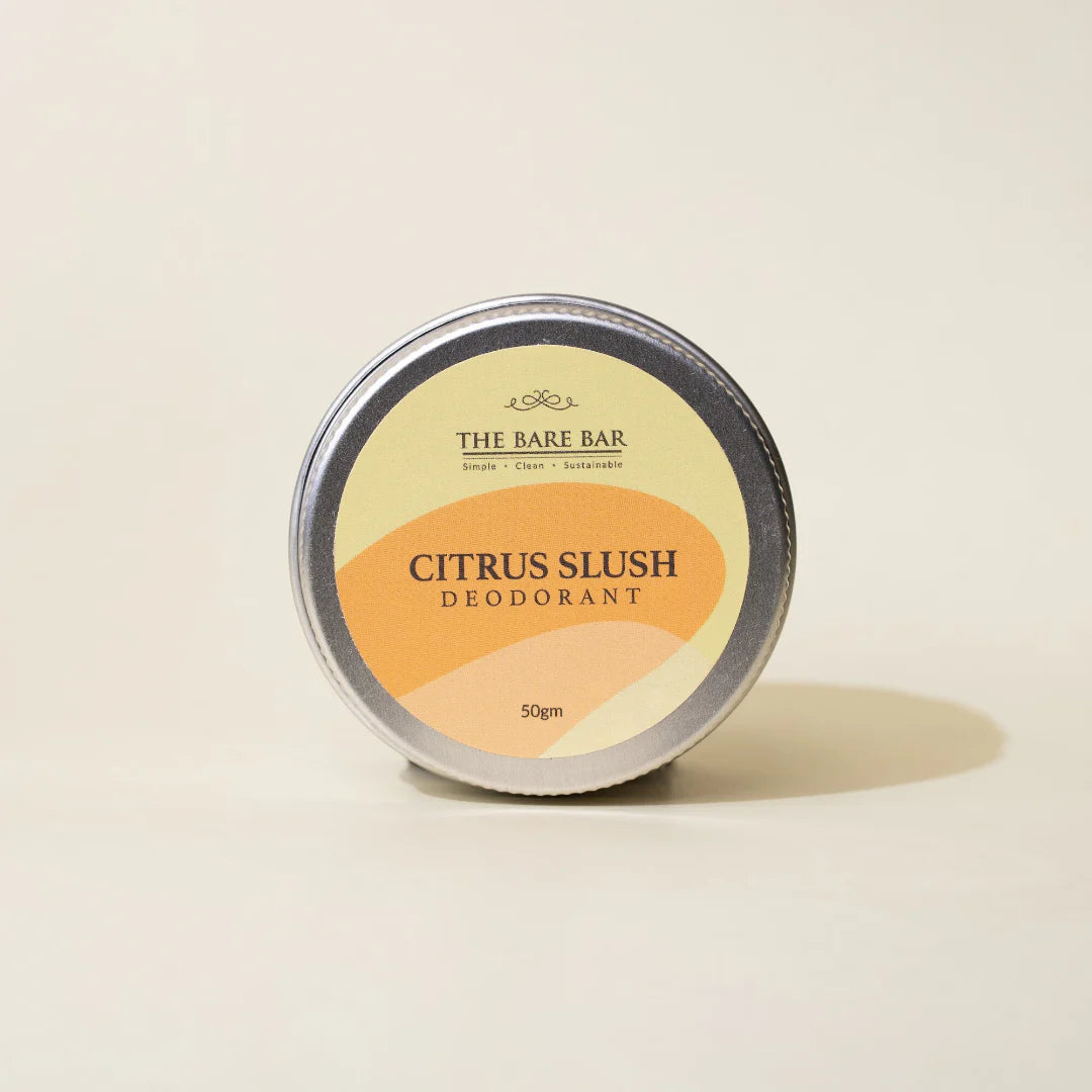 Deodorant | Citrus Slush Deodorant – Vegan, No Artificial Fragrances, Paraben Free & No Added Preservatives – The Bare Bar – 50gm