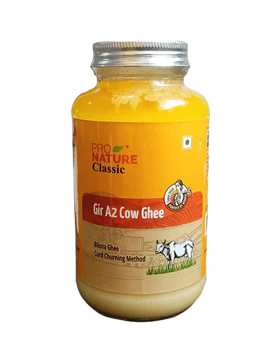 Ghee | Gir A2 Cow Milk Bilona Ghee - Curd Churning Method - Pro Nature - 500gm