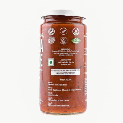 Classic Pizza Sauce – Vegan, Gluten Free, Refined Sugar Free, Nut Free &amp;amp; Zero Trans Fat - The Gourmet Jar – 390gm
