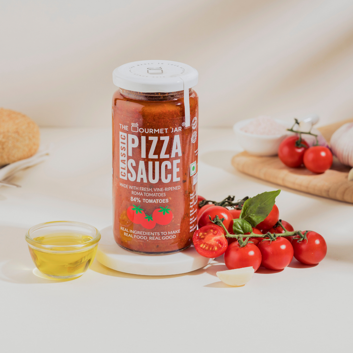 Classic Pizza Sauce – Vegan, Gluten Free, Refined Sugar Free, Nut Free &amp;amp; Zero Trans Fat - The Gourmet Jar – 390gm