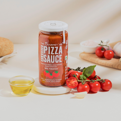 Classic Pizza Sauce – Vegan, Gluten Free, Refined Sugar Free, Nut Free &amp;amp; Zero Trans Fat - The Gourmet Jar – 390gm