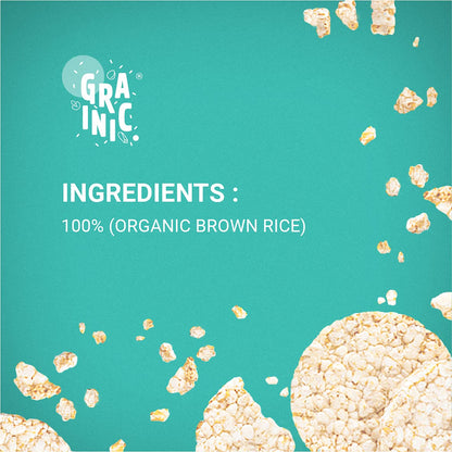 Classic Plain Rice Cakes - Unsalted - Vegan, Gluten Free, No Added Sugar &amp;amp; High Fiber - Grainic - 135gm