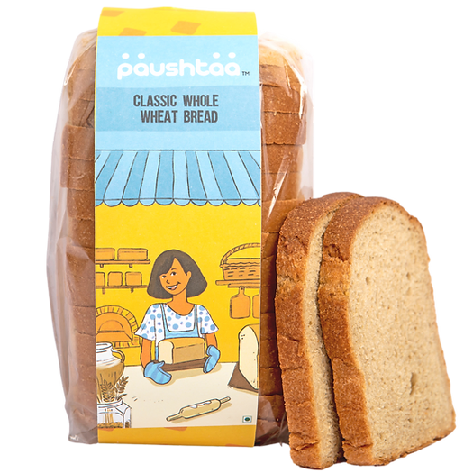Bread | Classic Whole Wheat Sourdough Bread – Vegan, No Bread Improver, Emulsifiers, Stabiliser, No Preservatives &amp;amp; No Flavour Enhancer Or No Refined Sugar – Paushtaa – 400gm