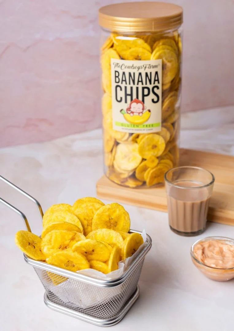 Banana Chips | (Classic) - Gluten Free, No Onion, No Garlic, No Palm Oil &amp; No Added Preservatives - The Cow Boys Farm – 160gm