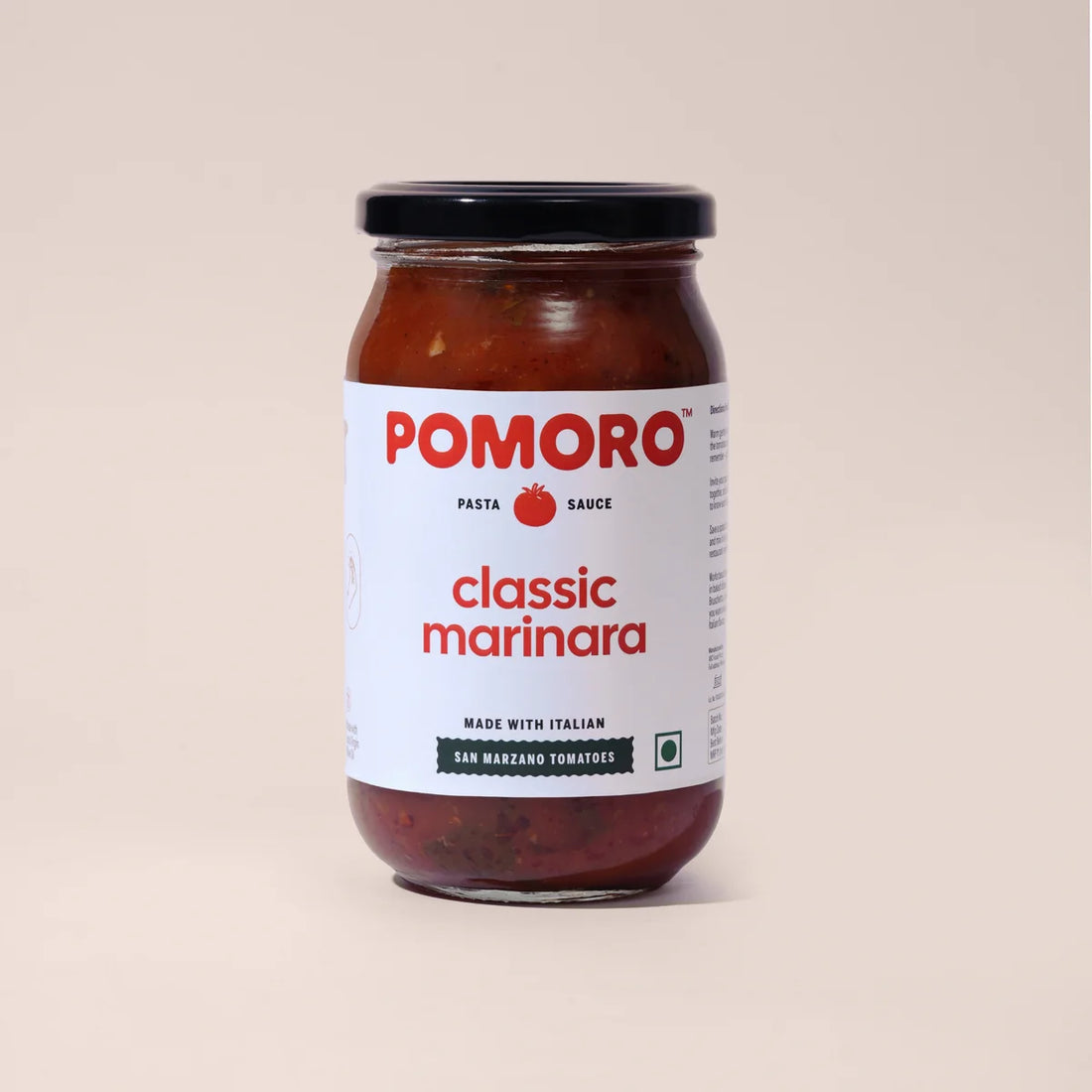 Pasta Sauce | Classic Marinara (San Marzano Tomatoes)- Made With Italian & Extra Virgin Olive Oil – Vegan-No Added Sugar, No Added Preservatives – Pomoro– 390gm