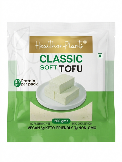 Tofu | Classic Tofu - 40gm Protein Per Pack - Health on Plants - 200gm