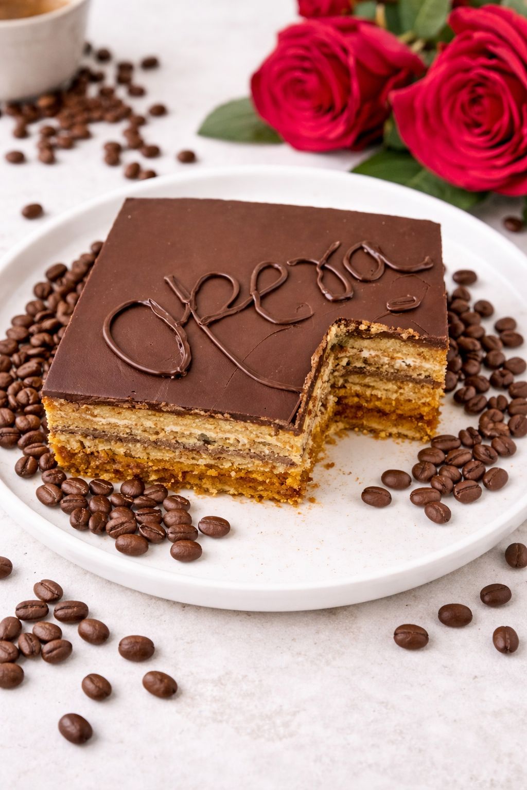 Cake | Classic French  6 Layered Opera Cake  - Vegan, Gluten Free &amp; Refined Sugar Free - Nature&