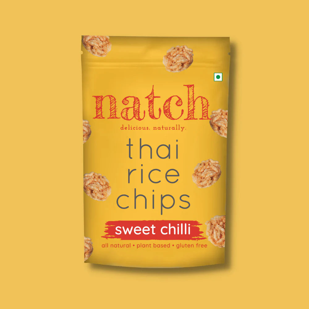 Chips | Thai Rice Chips (Sweet Chilli) - All Natural – Vegan, Gluten Free, Trans Fat Free, Non GMO &amp; No Added Artificial Flavor – natch – 25gm