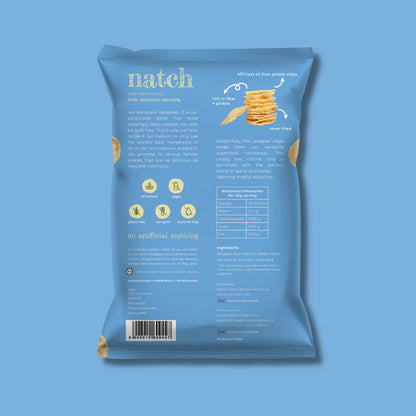 Chips | Chickpea Popped Chips (Garlic &amp; Herb) – All Natural - Vegan, Gluten Free, Trans Fat Free, Non GMO &amp;amp; No Added Artificial Flavor – natch – 55gm