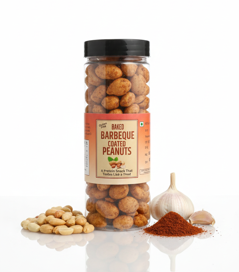Coated Peanuts Baked Barbeque -Gluten Free, Protein Snack - No Trans Fat & No Added Sugar –Dessert – 160gm