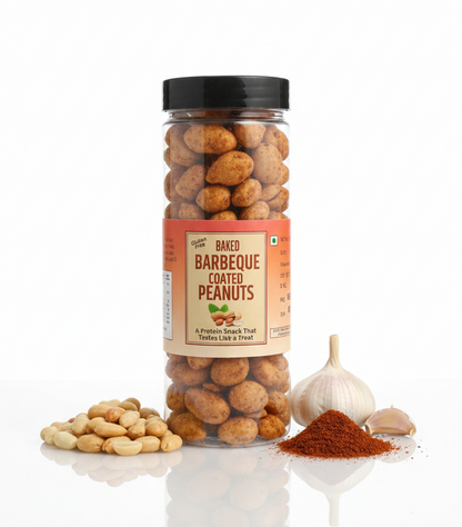 Coated Peanuts Baked Barbeque -Gluten Free, Protein Snack - No Trans Fat &amp; No Added Sugar –Dessert – 160gm