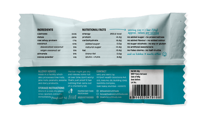Coconut Cocoa Bar – Gluten Free, No Added Sugar &amp; No Soy - The Whole Truth – 52gm