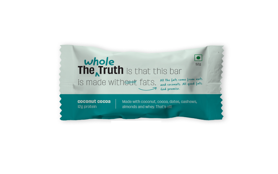 Coconut Cocoa Bar – Gluten Free, No Added Sugar & No Soy - The Whole Truth – 52gm