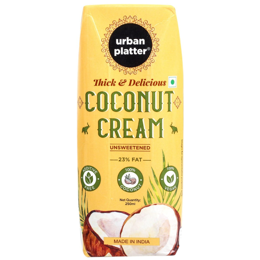 Coconut Cream | Unsweetened Coconut Cream - Vegan - Urban Platter - 250ml