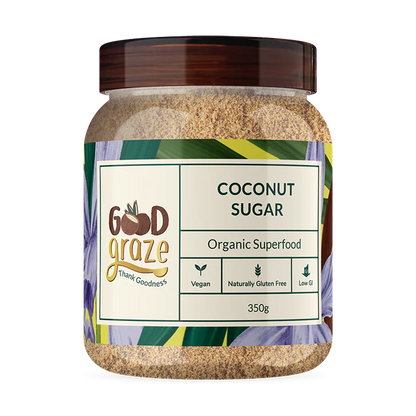 Coconut Sugar | Organic - Vegan, Gluten Free, No added Preservatives, No Refined Sugar &amp; Low Gi - Good Graze - 350gm