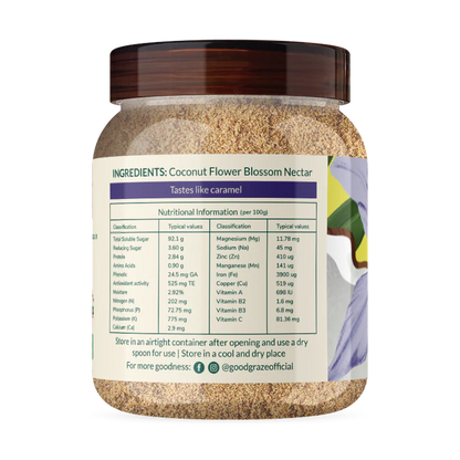 Coconut Sugar | Organic - Vegan, Gluten Free, No added Preservatives, No Refined Sugar &amp; Low Gi - Good Graze - 350gm