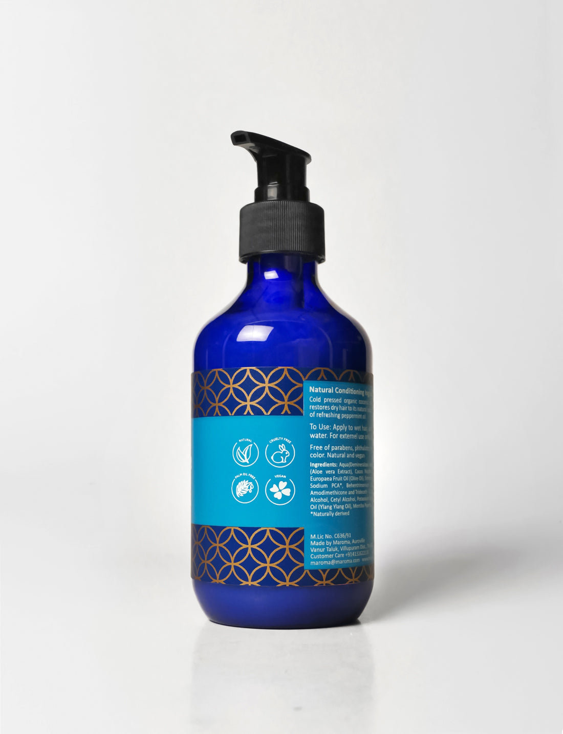 Conditioner | Coconut Conditioner (With Aloe Vera Extract) - Vegan, Cruelty Free, Palm Oil Free, No Parabens, Synthetic Fragrances &amp; No Artificial Color - Maroma - 275ml