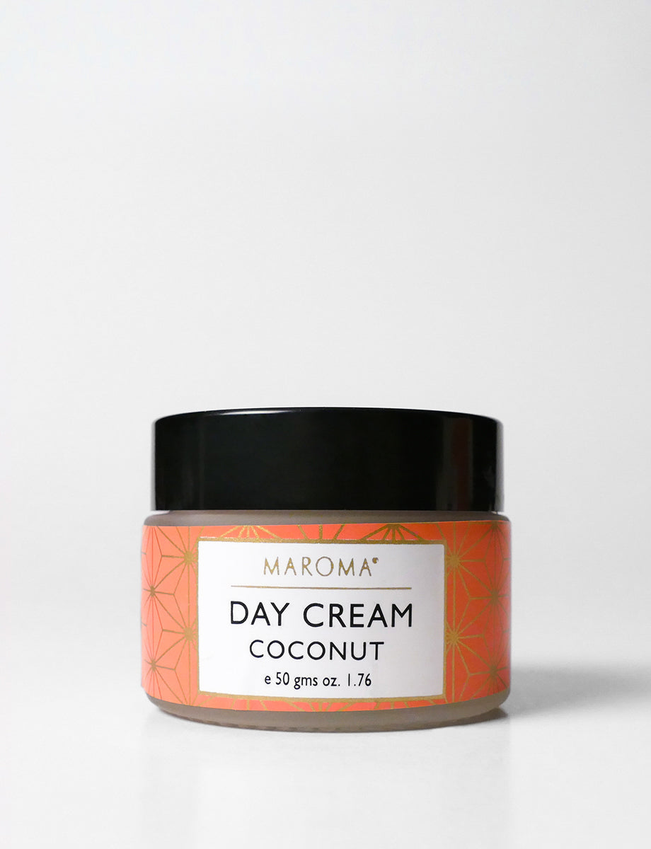 Day Cream | Coconut Day Cream (With Aloe Vera) - 100% Natural - Vegan, Cruelty Free, Palm Oil Free, No Parabens & No Synthetic Fragrances - Maroma - 50gm