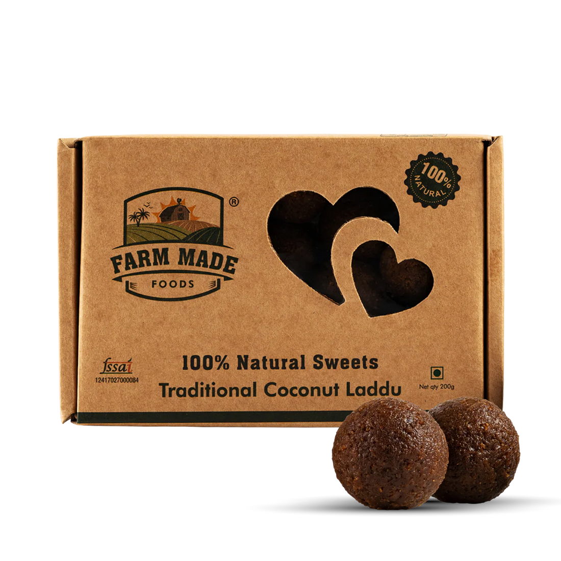 Laddu  | Coconut Laddu- 100 % Natural , Healthy &amp; Tasty - No Preservatives, Chemical-Free–  Farm Made– 350gm