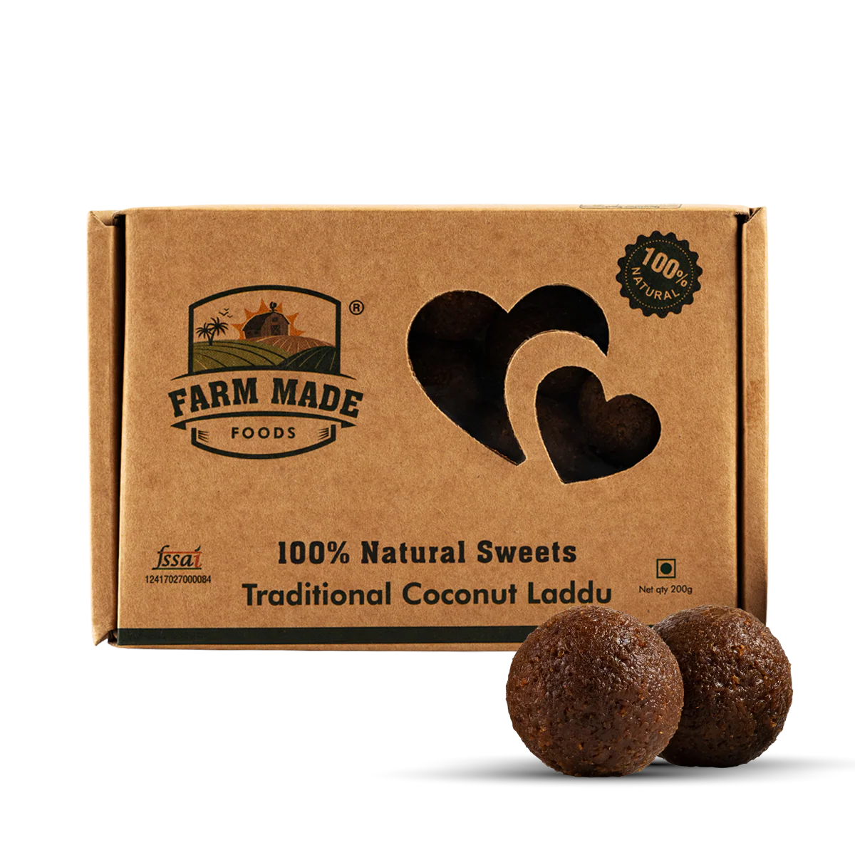 Laddu  | Coconut Laddu- 100 % Natural , Healthy &amp; Tasty - No Preservatives, Chemical-Free–  Farm Made– 350gm