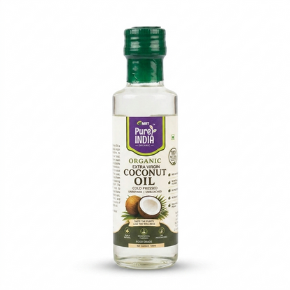 Coconut Oil – USDA Organic-Organic Extra Virgin  - Cold Pressed- Unrefined, Unbleached –No preservatives &amp; No artificial – MRT Organics – 100ml