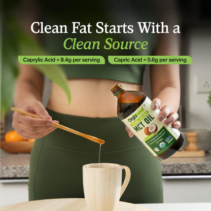 Coconut Oil -Organic Coconut MCT Oil-USDA Organic-Keto, Vegan, Certified Organic - No Fillers Oils - Orgaheal - 500ml